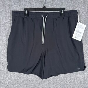 NEW Rhoback Grit Gym Shorts Mens XXL Spikes Black Lined Performance Stretch 7"